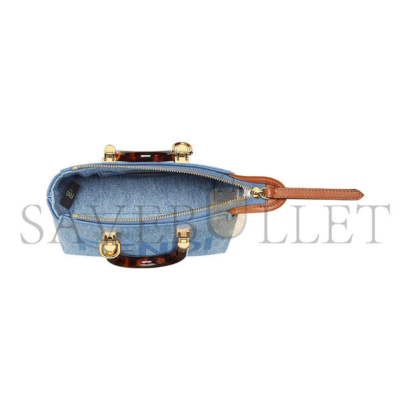 F**di by the way small denim boston tote crossbody bag 8bs067ajr2f1lb6 (20*12*9m)